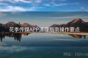花季传媒APP清理指南操作要点