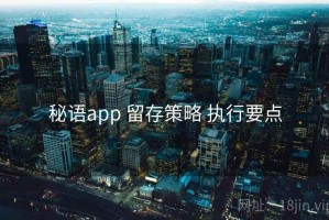 秘语app 留存策略 执行要点