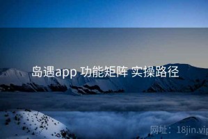 岛遇app 功能矩阵 实操路径